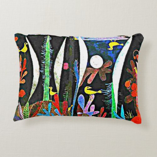 Klee _ Landscape with Yellow Birds Accent Pillow