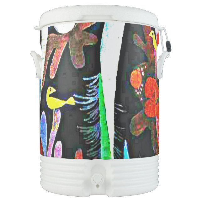 Klee - Landscape with Yellow Birds Beverage Cooler (Front)