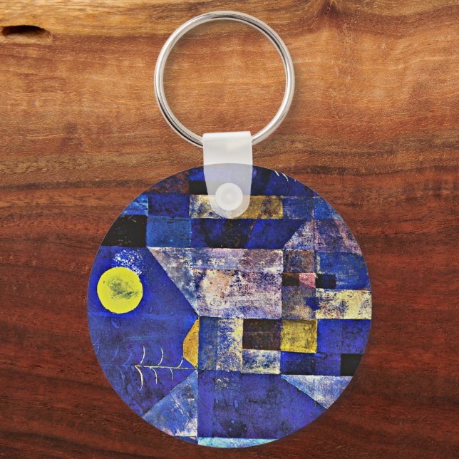 Klee - Moonlight, famous painting Keychain (Back)