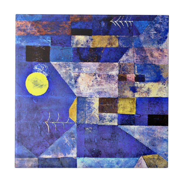 Klee - Moonlight, Paul Klee painting, Ceramic Tile (Front)