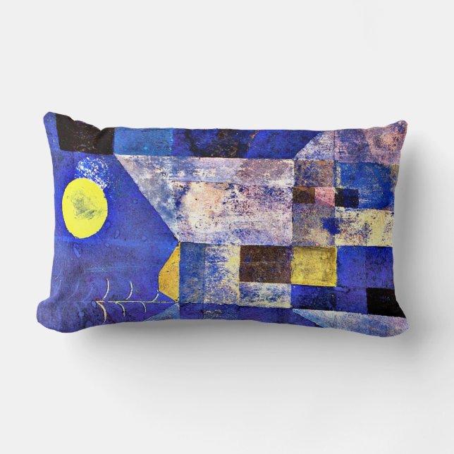 Klee- Moonlight, Paul Klee painting Lumbar Pillow (Front)