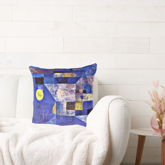Klee - Moonlight, Paul Klee painting, Throw Pillow (Couch)