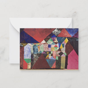 Klee - Municipal Jewel, 1917 watercolor Note Card