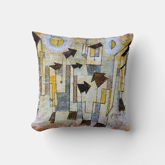 Klee - Mural from the Temple of Longing Thither Throw Pillow (Front)