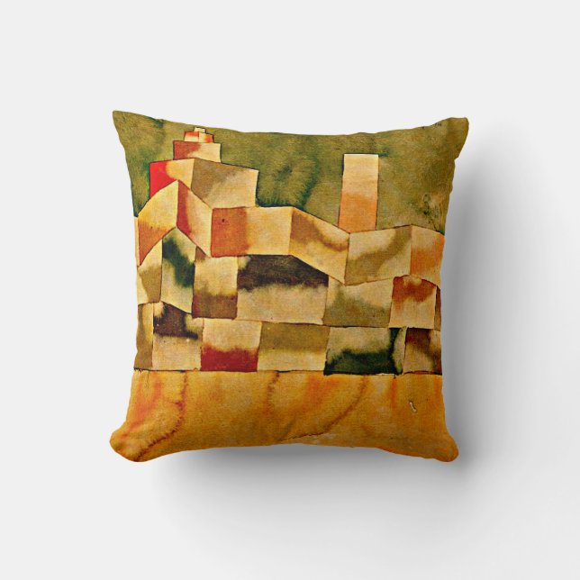 Klee - Oriental Architecture Throw Pillow (Front)