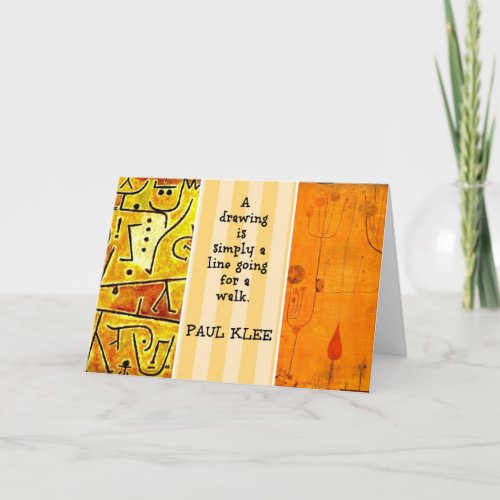 Klee Paintings and Klee Quote Card