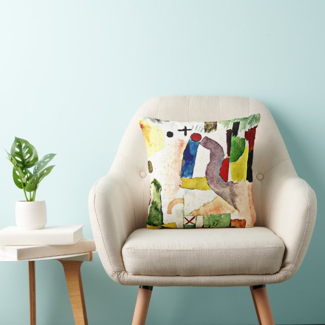 Klee - Pathetic Watercolor Throw Pillow (Chair)