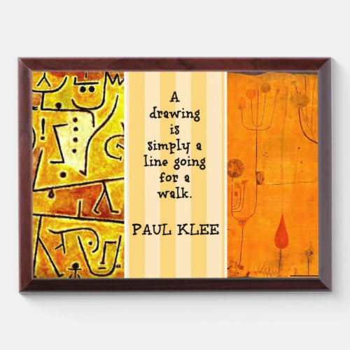 Klee _ Quotation and Paintings Award Plaque