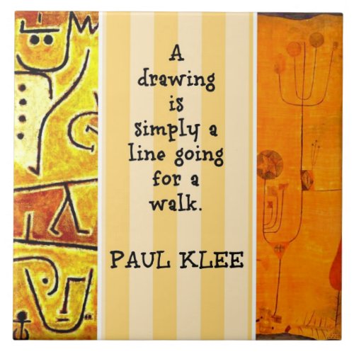 Klee _ Quotation and Paintings Ceramic Tile