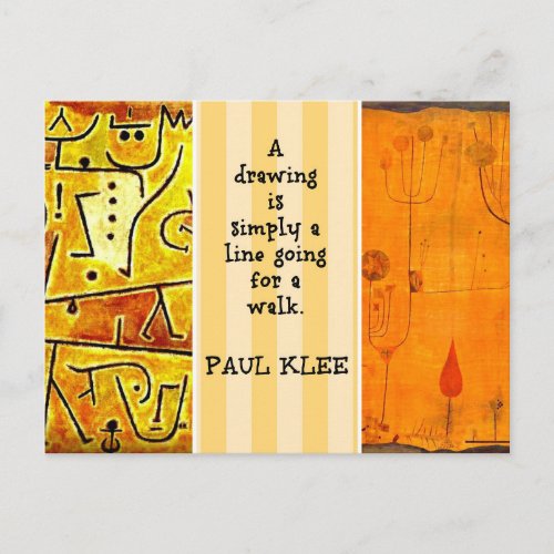 Klee _ Quotation and Paintings Postcard