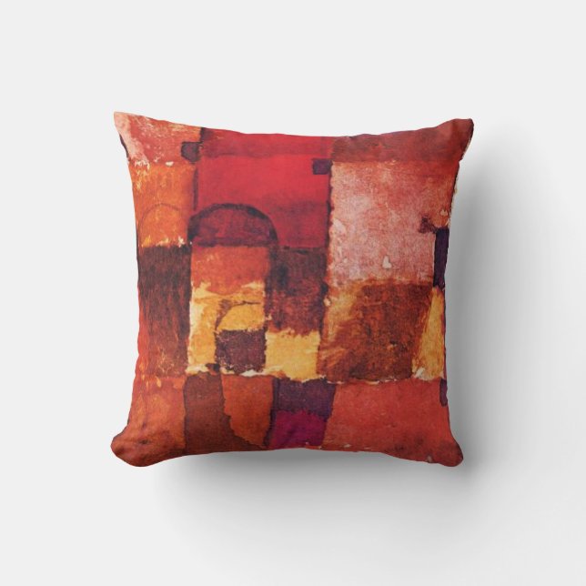 Klee - Red and White Cupolas Throw Pillow (Front)