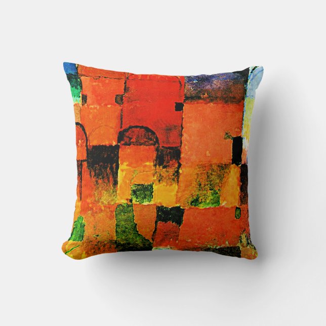 Klee - Red and White Domes 2021 large Throw Pillow (Front)