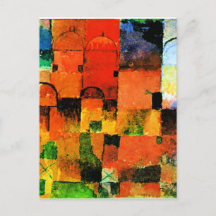 Klee - Red and White Domes, Postcard