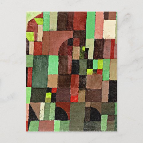 Klee _ Red green and violet_yellow Rhythms Postcard
