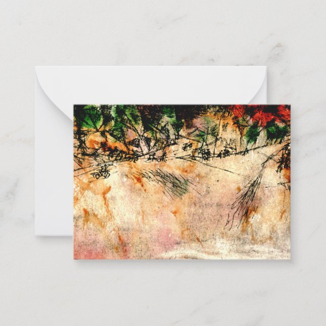 Klee - Road Junction (charcoal drawing) Note Card (Front)