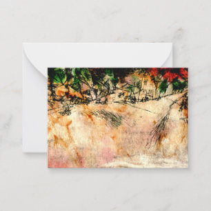 Klee - Road Junction (charcoal drawing) Note Card