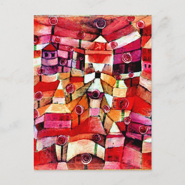 Klee - Rose Garden, 1920 artwork Postcard (Front)
