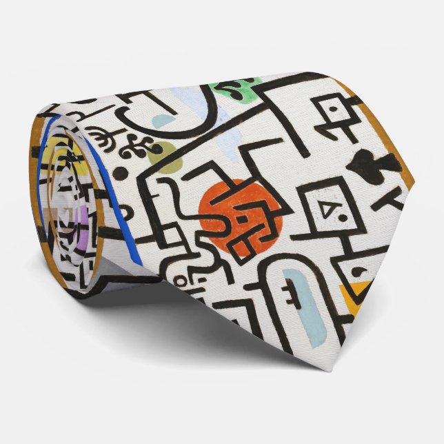 Klee Symbols – Monochrome Form Neck Tie (Rolled)
