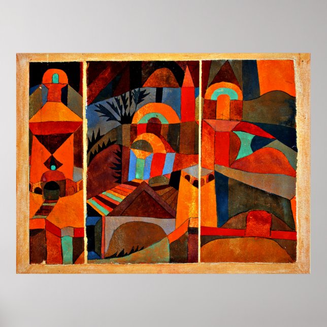 Klee - Temple Gardens, colorful abstract artwork Poster (Front)