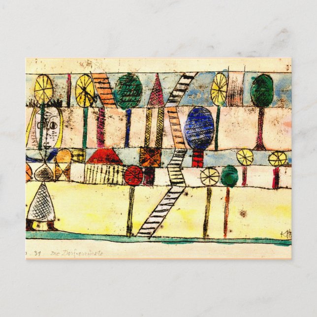 Klee - The Crazy Village Postcard (Front)