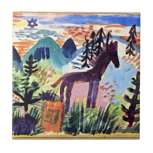 Klee - The Horse, famous painting Ceramic Tile