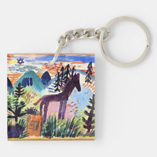 Klee - The Horse, famous painting Keychain
