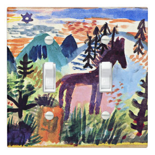 Klee - The Horse, famous painting Light Switch Cover