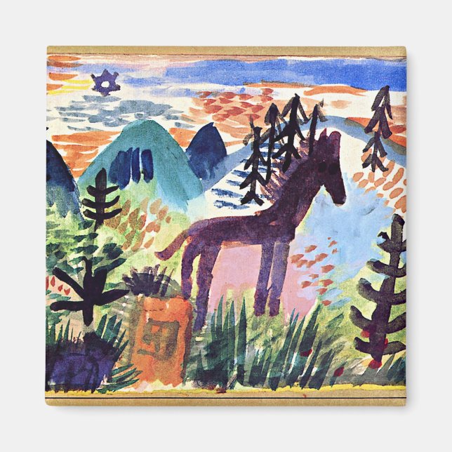 Klee - The Horse, famous painting Magnet (Front)