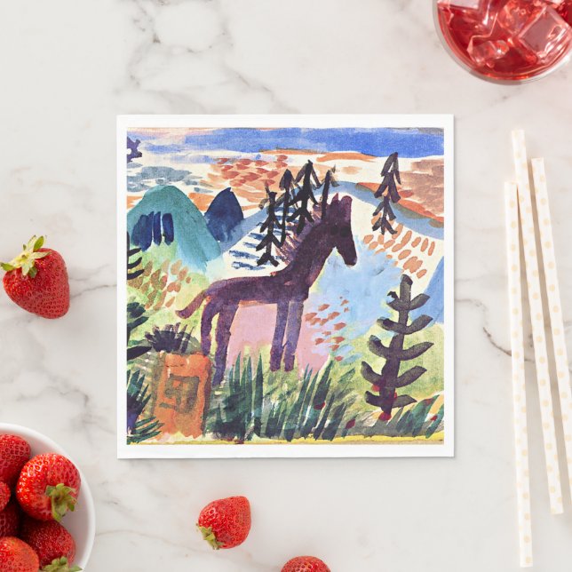 Klee - The Horse, famous painting Napkins (Insitu)