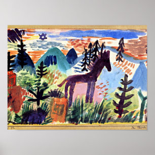 Klee - The Horse, famous painting Poster