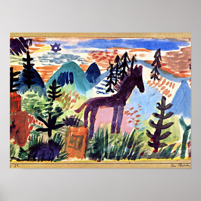 Klee - The Horse, famous painting Poster (Front)