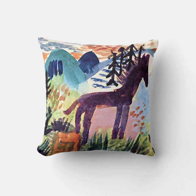 Klee - The Horse, famous painting Throw Pillow (Front)