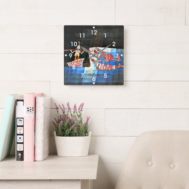 Klee - The Seafarer Square Wall Clock (Reading Room)