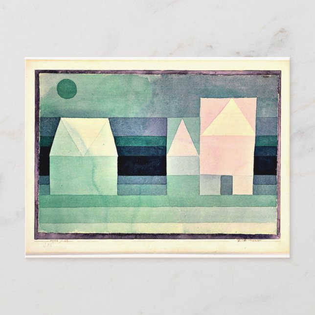 Klee - Three Houses Postcard (Front)