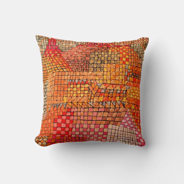 Klee - Town Castle Kr Throw Pillow (Front)