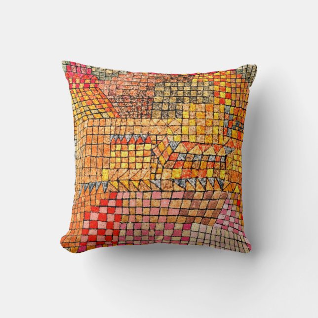 Klee - Town Castle Kr. Throw Pillow (Front)