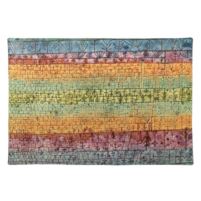 Klee - Tree Nursery, famous painting, Cloth Placemat (Front)