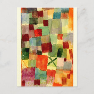 Klee - Watercolor with Dark Green Cross Postcard