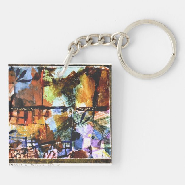 Klee - Windows and Palm Trees Keychain (Back)