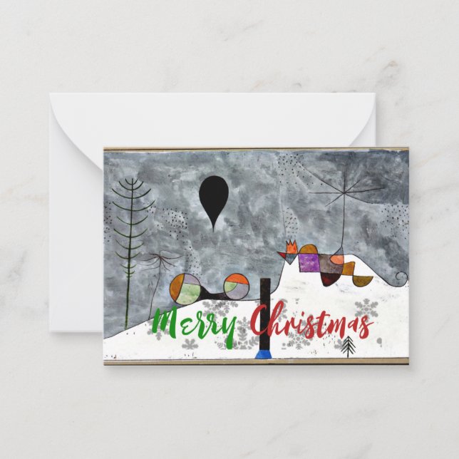 Klee - Winter Painting, Christmas greetings Note Card (Front)