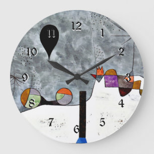Klee - Winter, popular painting Large Clock