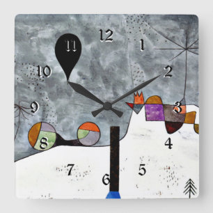 Klee - Winter, popular painting Square Wall Clock