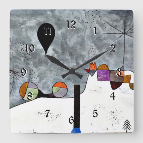 Klee _ Winter Square Wall Clock