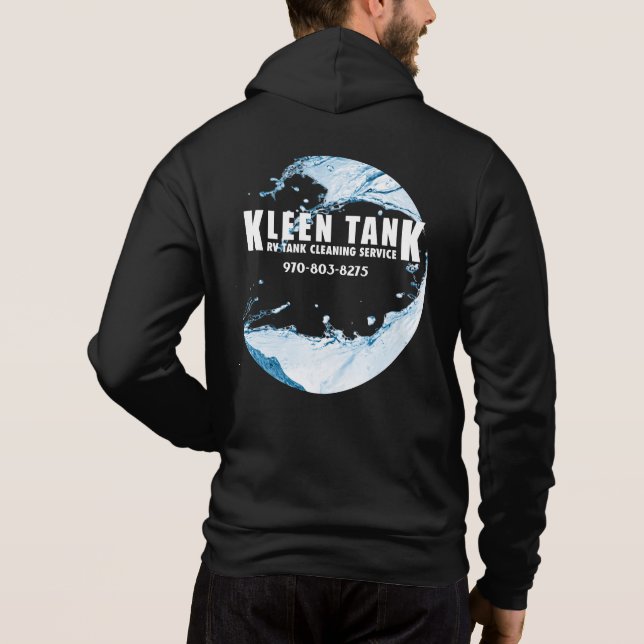 Kleen Tank Blue w/ Back Design Zip Front Hoodie (Back)