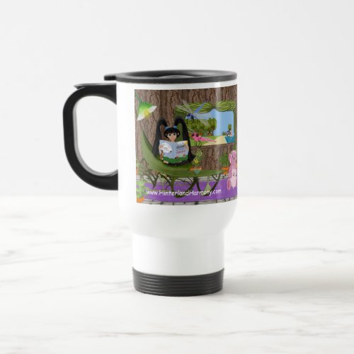 KLeighE and Dharma in Tree House with Bears Travel Mug