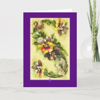 Klein Alphabet Series Blue Yellow Pansies Letter S Note Card by MagnoliaVintage at Zazzle