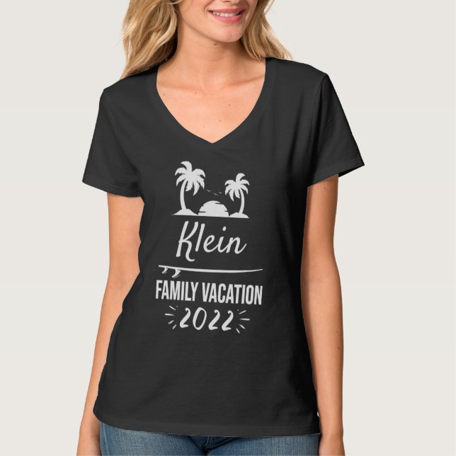 Klein Family Vacation Tropical Group Trip Beach T-Shirt (Front)