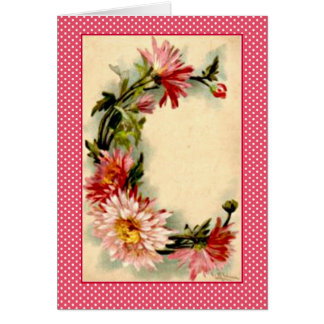 Klein Flower Alphabet Letter D Pink Chrysanthemuns Cards