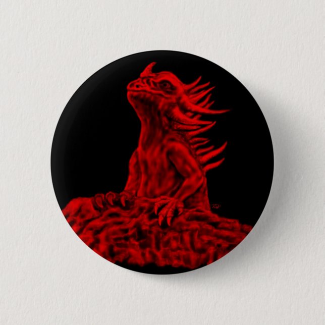 Kleine rote Drache Button (Front)
