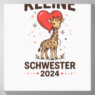 Kleine Schwester 2024 Cute Giraffe Sister Design_1 Canvas Photo Tile